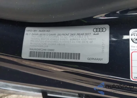 2017 Audi A7 3.0T Premium Plus z USA, uszkodzony, nr VIN WAUW2AFC2HN129882